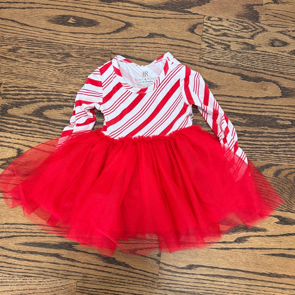 Tulle Bamboo Red and White Striped Dress